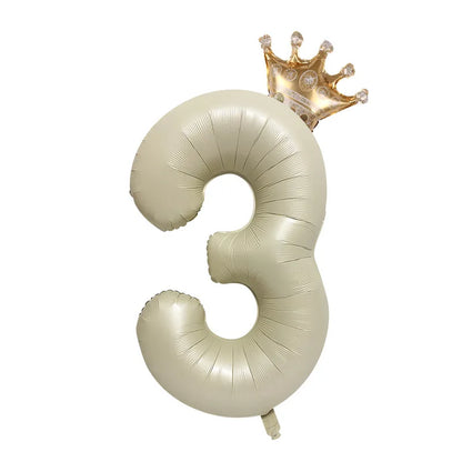 Birthday Basic Simple Style Number Aluminum Film Birthday Balloons