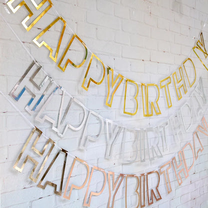 Birthday Cute Letter Paper Holiday Party Banner