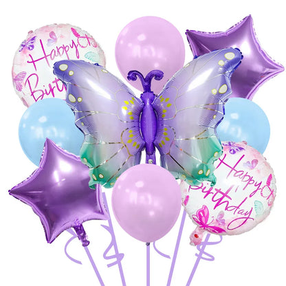 Birthday Cute Modern Style Letter Star Butterfly Aluminum Film Party Birthday Festival Balloons