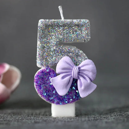 Birthday Cute Sweet Number Bow Knot Paraffin Party Birthday Candle