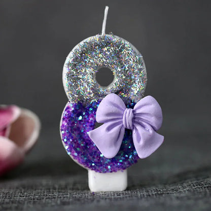 Birthday Cute Sweet Number Bow Knot Paraffin Party Birthday Candle