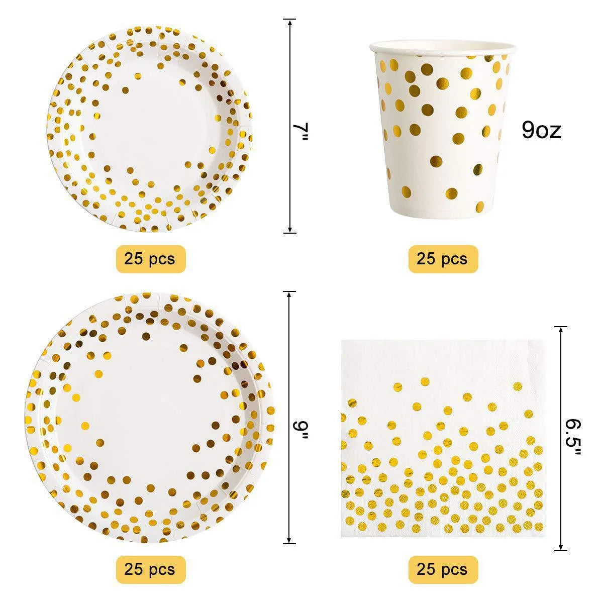 Birthday Round Dots Paper Party Tableware 1 Set