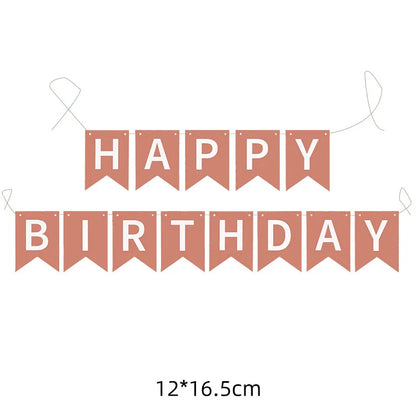 Birthday Simple Style Classic Style Letter Paper Birthday Hanging Flag