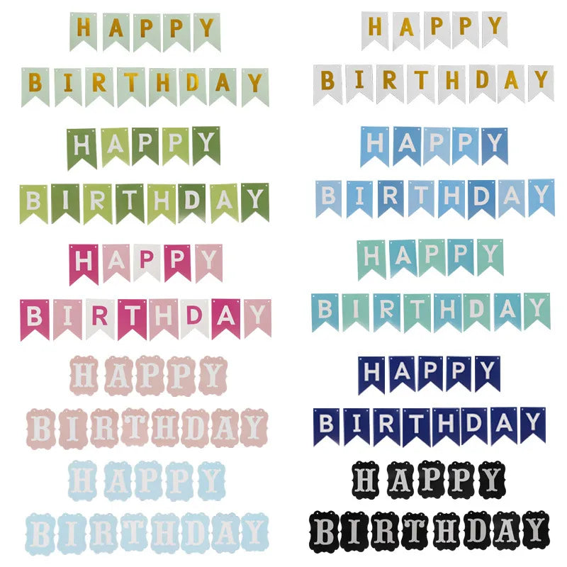 Birthday Simple Style Classic Style Letter Paper Birthday Hanging Flag