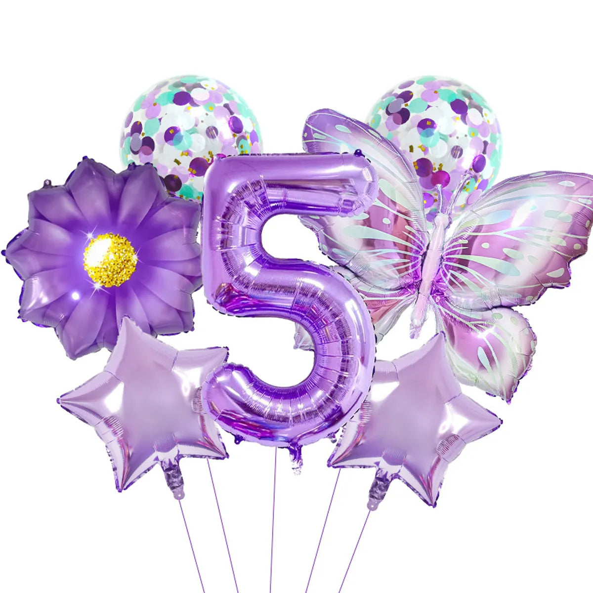 Birthday Simple Style Classic Style Number Butterfly Aluminum Film Festival Balloons