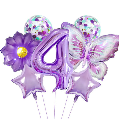 Birthday Simple Style Classic Style Number Butterfly Aluminum Film Festival Balloons