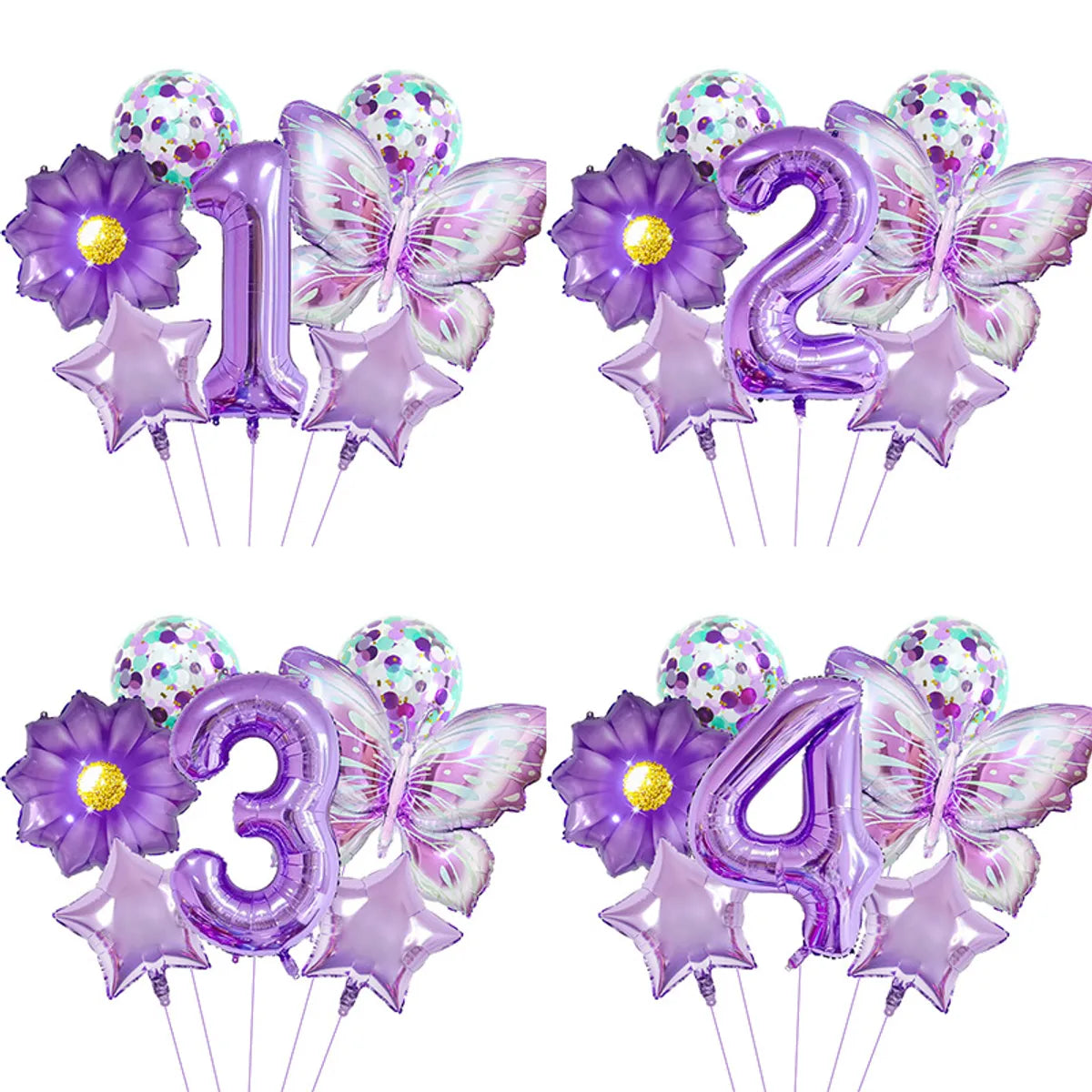 Birthday Simple Style Classic Style Number Butterfly Aluminum Film Festival Balloons