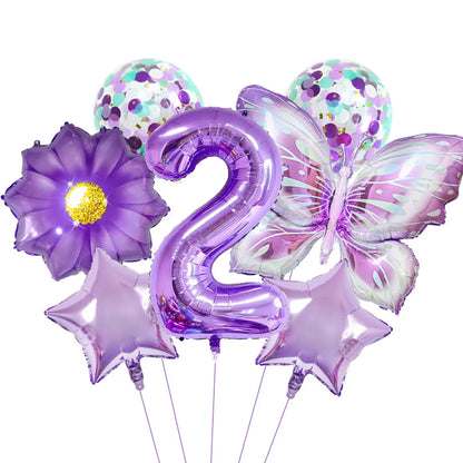 Birthday Simple Style Classic Style Number Butterfly Aluminum Film Festival Balloons