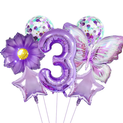 Birthday Simple Style Classic Style Number Butterfly Aluminum Film Festival Balloons