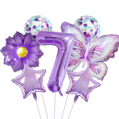 Birthday Simple Style Classic Style Number Butterfly Aluminum Film Festival Balloons