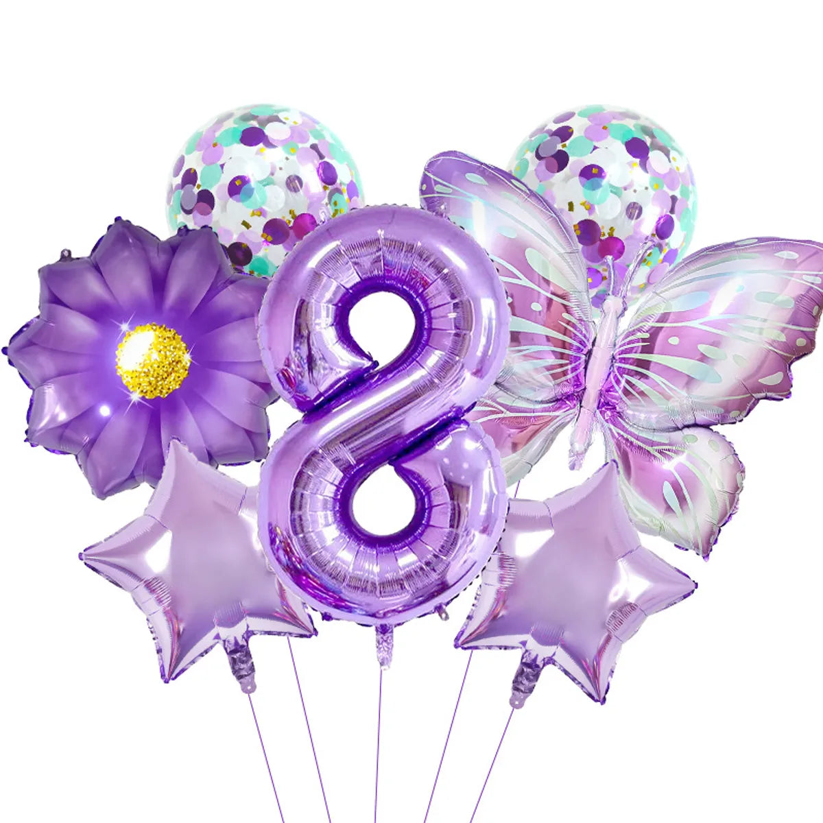 Birthday Simple Style Classic Style Number Butterfly Aluminum Film Festival Balloons