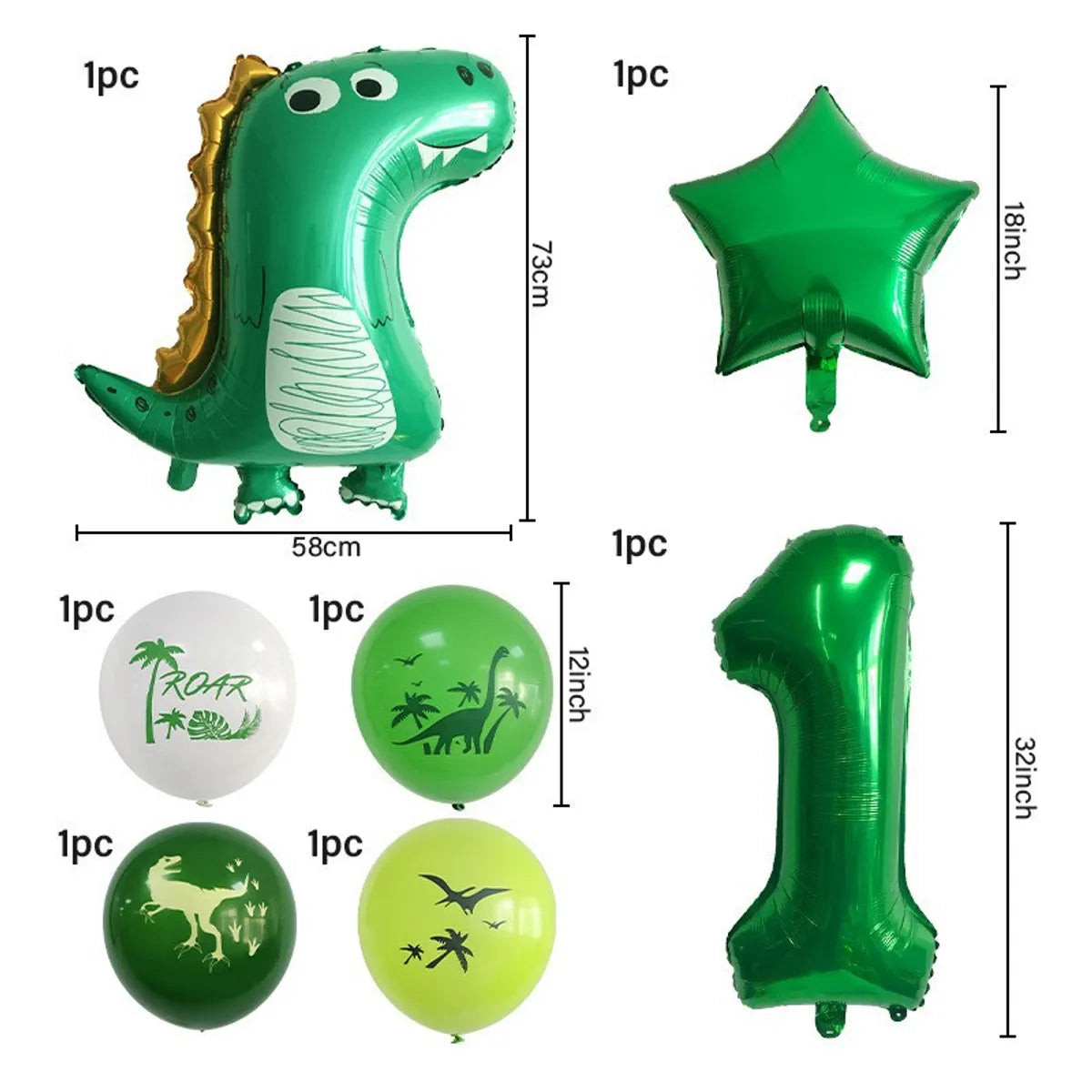 Birthday Vacation Classic Style Dinosaur Aluminum Film Holiday Festival Balloons