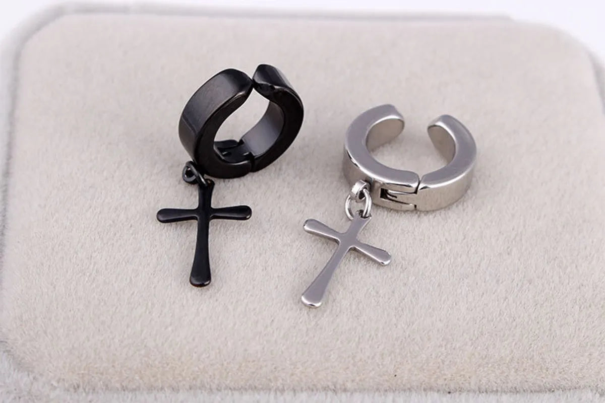 Gothic Cross Plating 304 Stainless Steel Titanium Steel Earrings