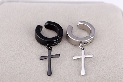 Gothic Cross Plating 304 Stainless Steel Titanium Steel Earrings