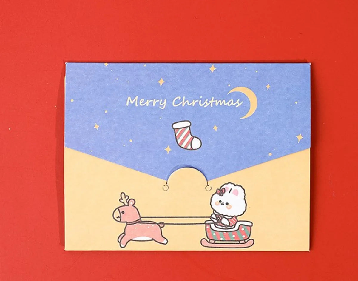 Blessing Diy Folding Message Cartoon Christmas Series Greeting Card