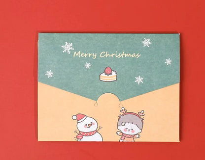 Blessing Diy Folding Message Cartoon Christmas Series Greeting Card