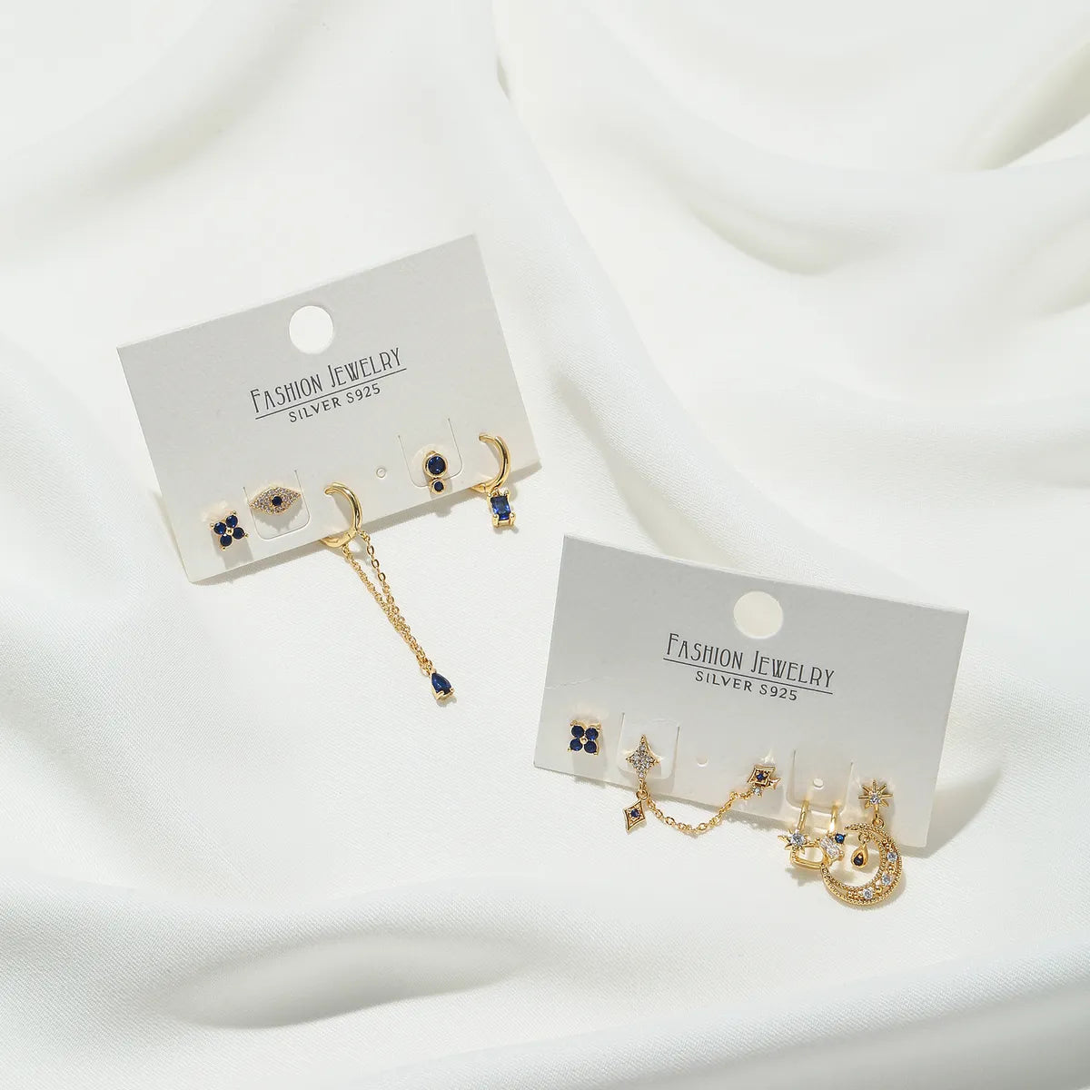 Geometric Brass Gem Earrings Ear Studs In Bulk