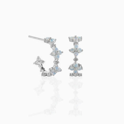 Ins Style Blue Flower Stud Earrings Copper Plating 18k Real Gold Flower Ear Ring Cross-border Korean Jewelry Earrings