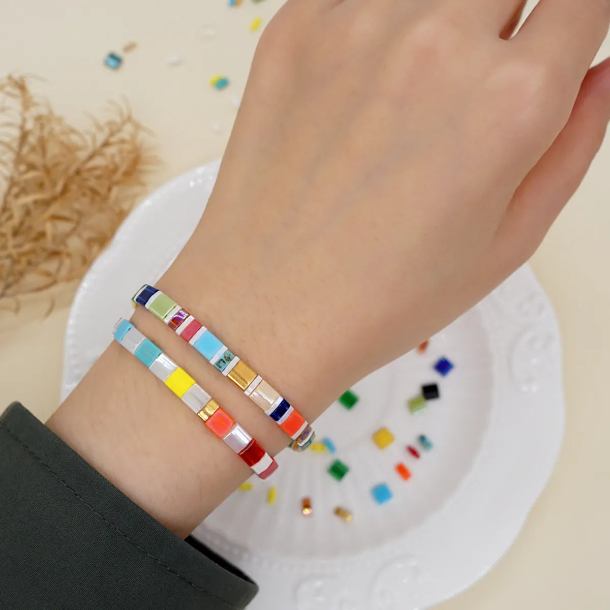 Bohemia Simple Rainbow Miyuki Beads Colorful Stacking Bracelet