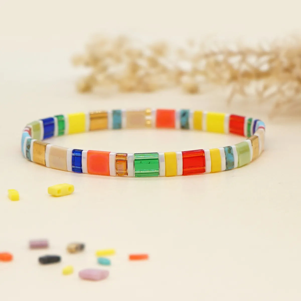 Bohemia Simple Rainbow Miyuki Beads Colorful Stacking Bracelet