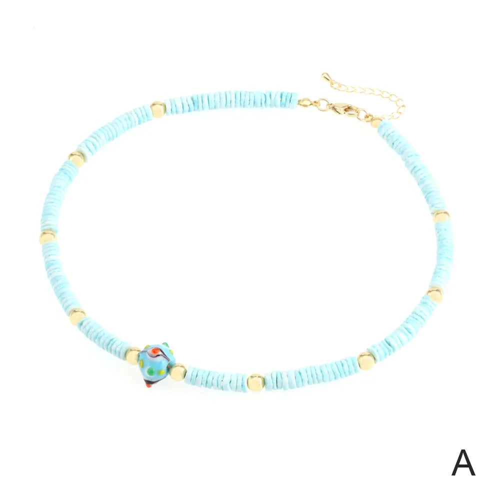 Bohemian Beach Eye Glass Shell Beaded Women'S Necklace