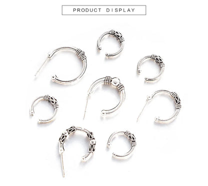 Bohemian C-Shaped Earrings 8-Piece Set