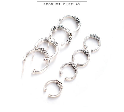 Bohemian C-Shaped Earrings 8-Piece Set