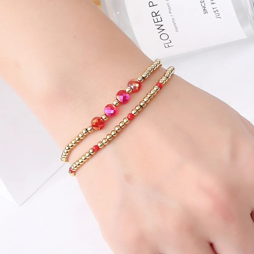 Bohemian Classic Style Geometric 303 Stainless Steel Artificial Crystal Wholesale Bracelets