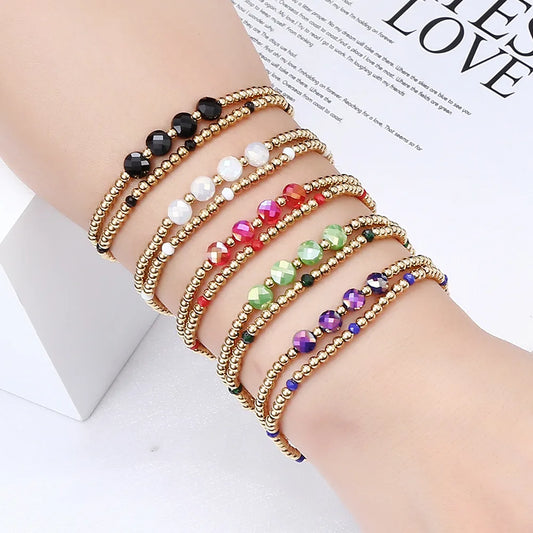 Bohemian Classic Style Geometric 303 Stainless Steel Artificial Crystal Wholesale Bracelets