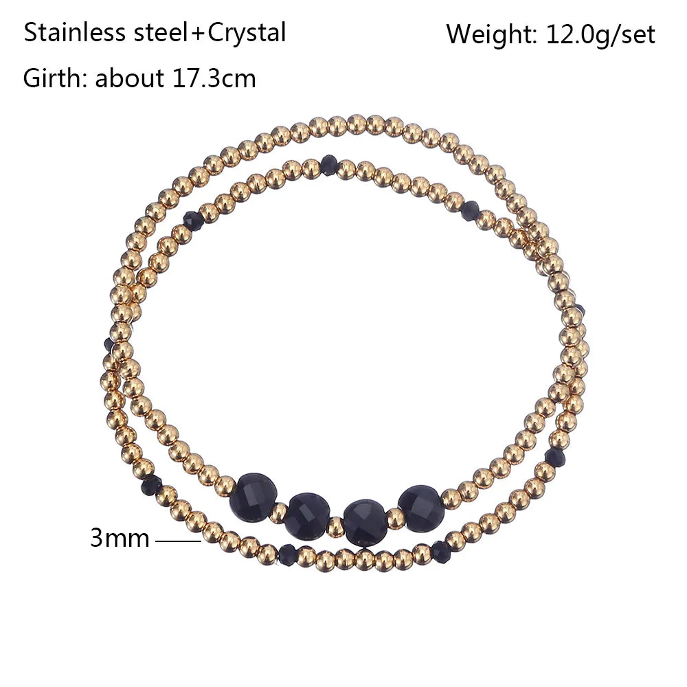 Bohemian Classic Style Geometric 303 Stainless Steel Artificial Crystal Wholesale Bracelets