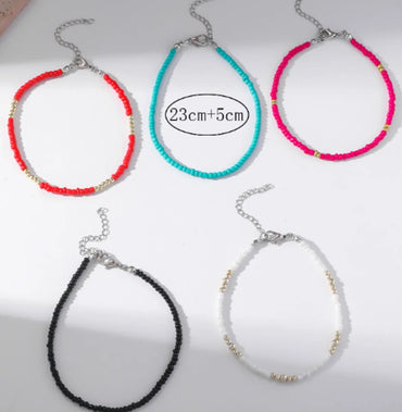 Bohemian Classic Style Round Alloy Beaded Unisex Anklet