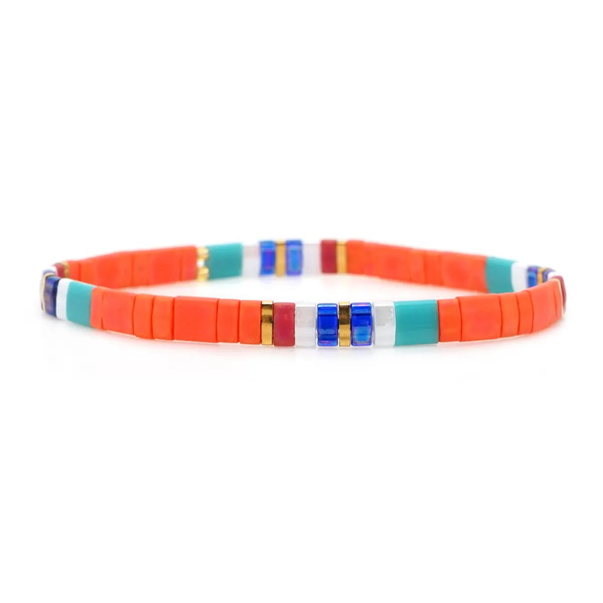 Bohemian Color Block Beaded Irregular Women'S Bracelets 1 Piece