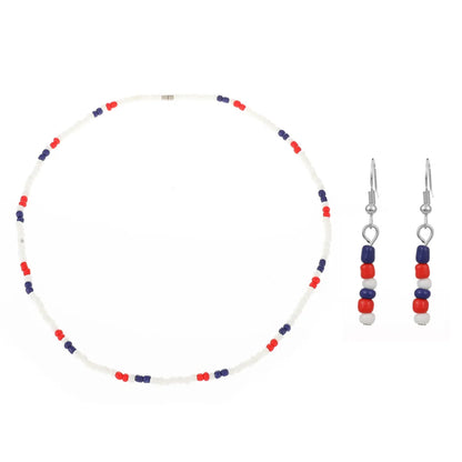 Bohemian Colorful Beaded Beaded Handmade Earrings Necklace Jewelry Set