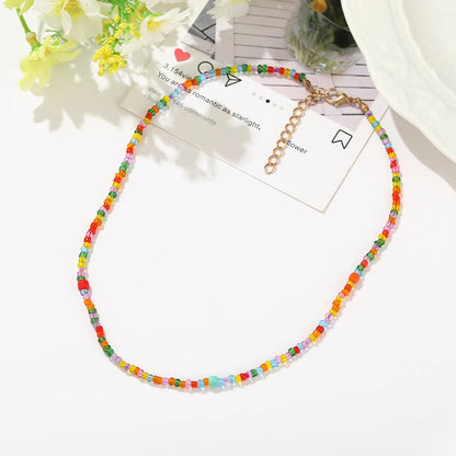 Bohemian Colorful Beaded Rice Bead Necklace Wholesale Gooddiy