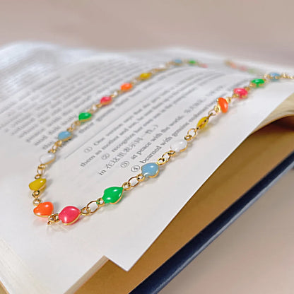 Bohemian Colorful Stainless Steel Enamel Necklace