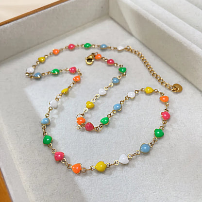 Bohemian Colorful Stainless Steel Enamel Necklace