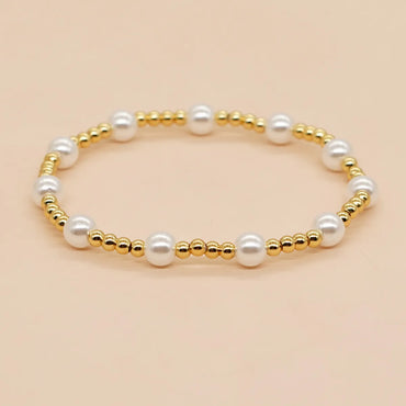 Bohemian Devil's Eye Flower Imitation Pearl Alloy Wholesale Bracelets