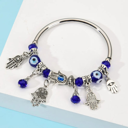 Bohemian Devil's Eye Palm Alloy Glass Plating Women's Bracelets