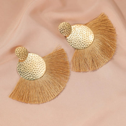 Bohemian Earrings Handmade Fan-Shaped Tassel Earrings Fashion Creative Earrings Wholesale Nihaojewelry