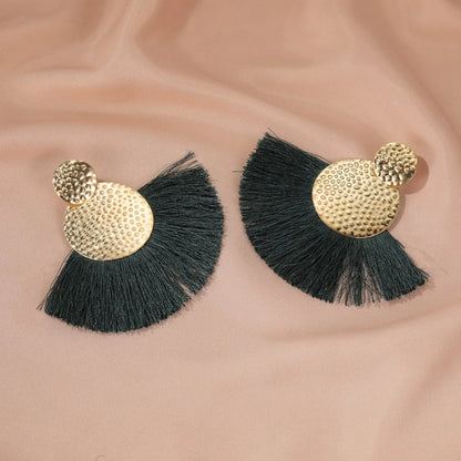 Bohemian Earrings Handmade Fan-Shaped Tassel Earrings Fashion Creative Earrings Wholesale Nihaojewelry