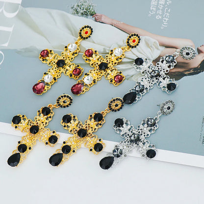 Fashion Geometric Diamond Alloy Earrings Ear Studs