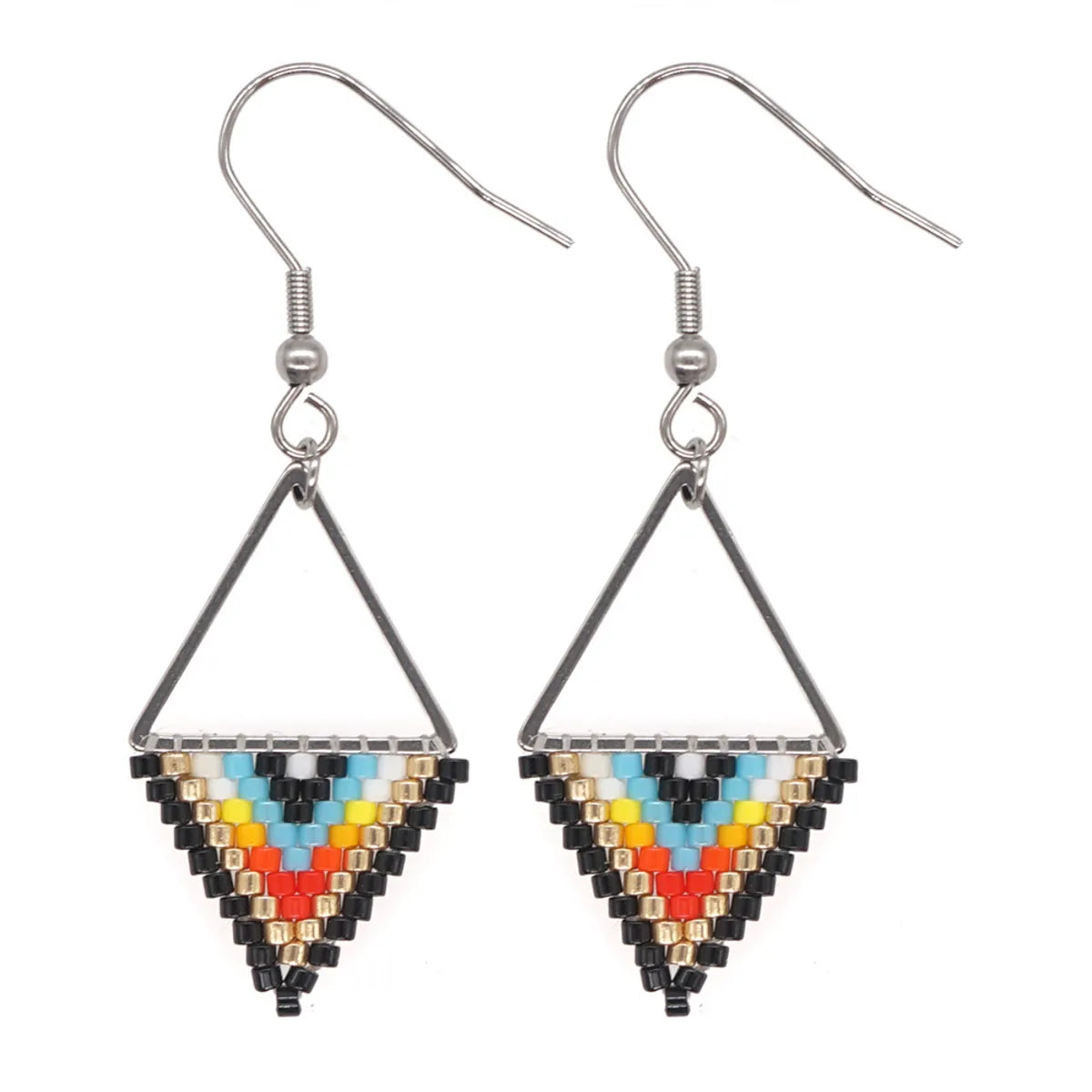 Bohemian Ethnic Style Miyuki Rice Bead Triangle Earrings