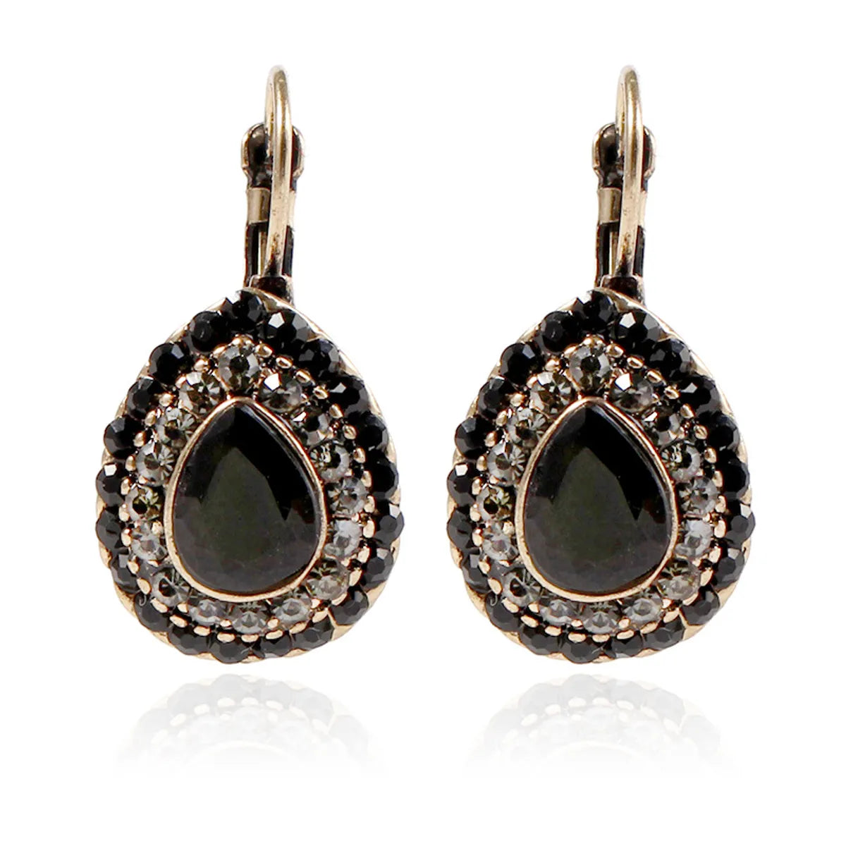 Bohemian Ethnic Style Water Drop Rhinestone Pendant Earrings