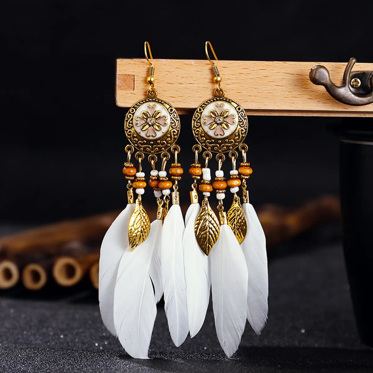 Bohemian Feather Alloy Plating Women's Drop Earrings