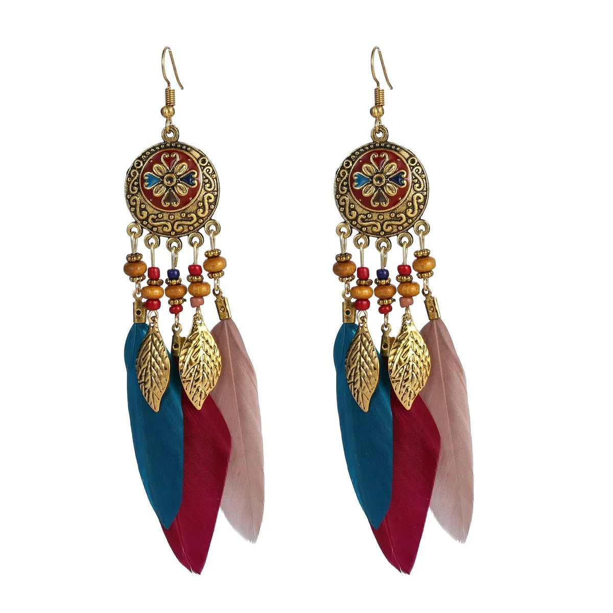 Bohemian Feather Alloy Plating Women's Drop Earrings