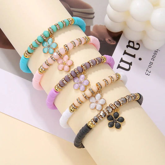 Bohemian Flower Soft Clay Beaded Women's Bracelets