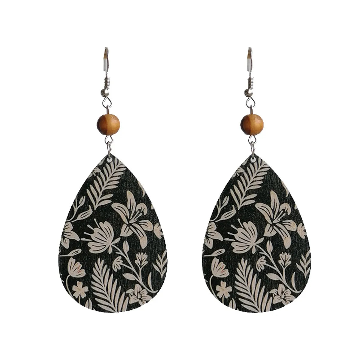 Bohemian Flower Wood Women's Drop Earrings