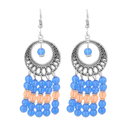 Bohemian Geometric Alloy Hollow Out Artificial Pearls Women'S Earrings