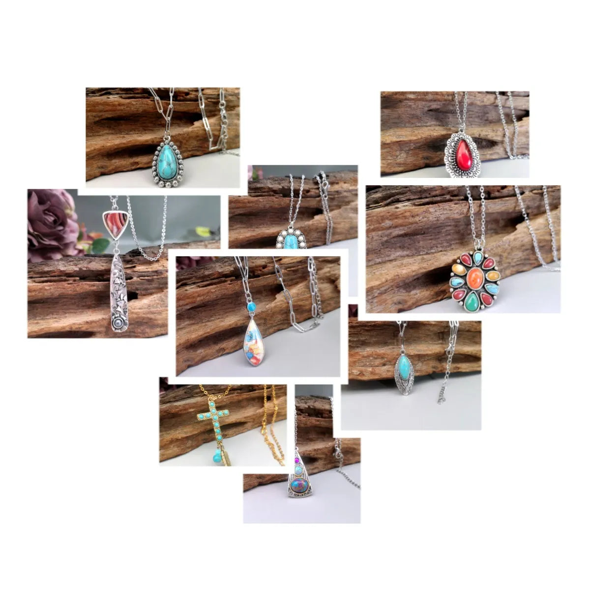 Wholesale Jewelry Bohemian Geometric Alloy Metal Plating Pendant Necklace