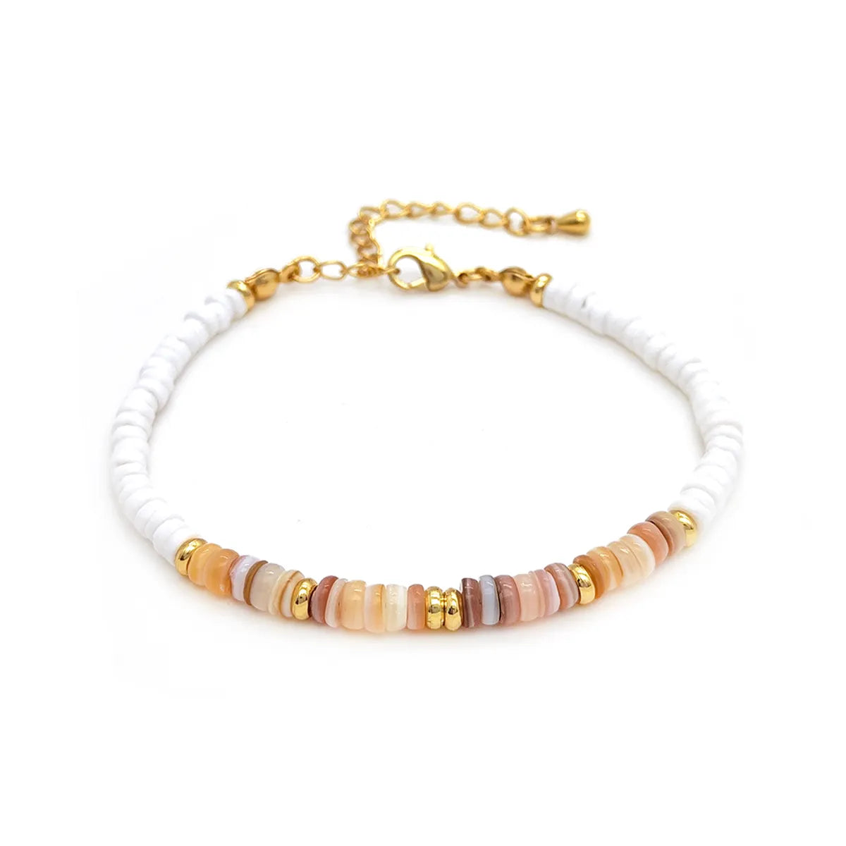 Bohemian Geometric Beaded Shell Copper Beaded 18K Gold Plated Women'S Bracelets